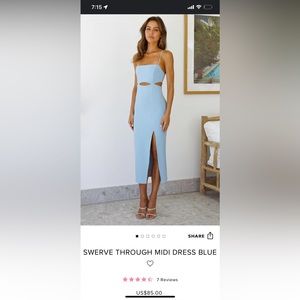 Hello Molly Swerve Through Midi Dress, Size Large, NWT